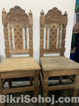 কড়াই কাঠের ডাইনিং টেবিল চেয়ার